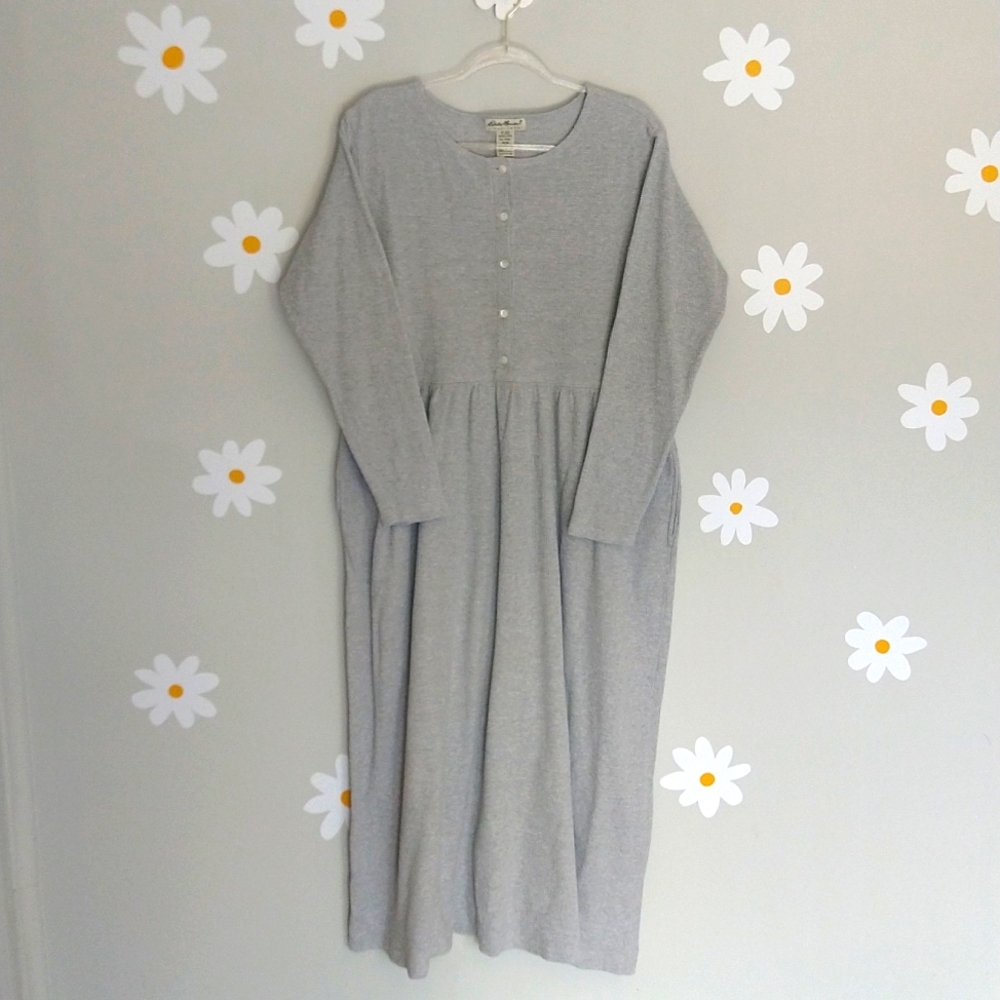 Eddie Bauer Light Gray Midi Dress